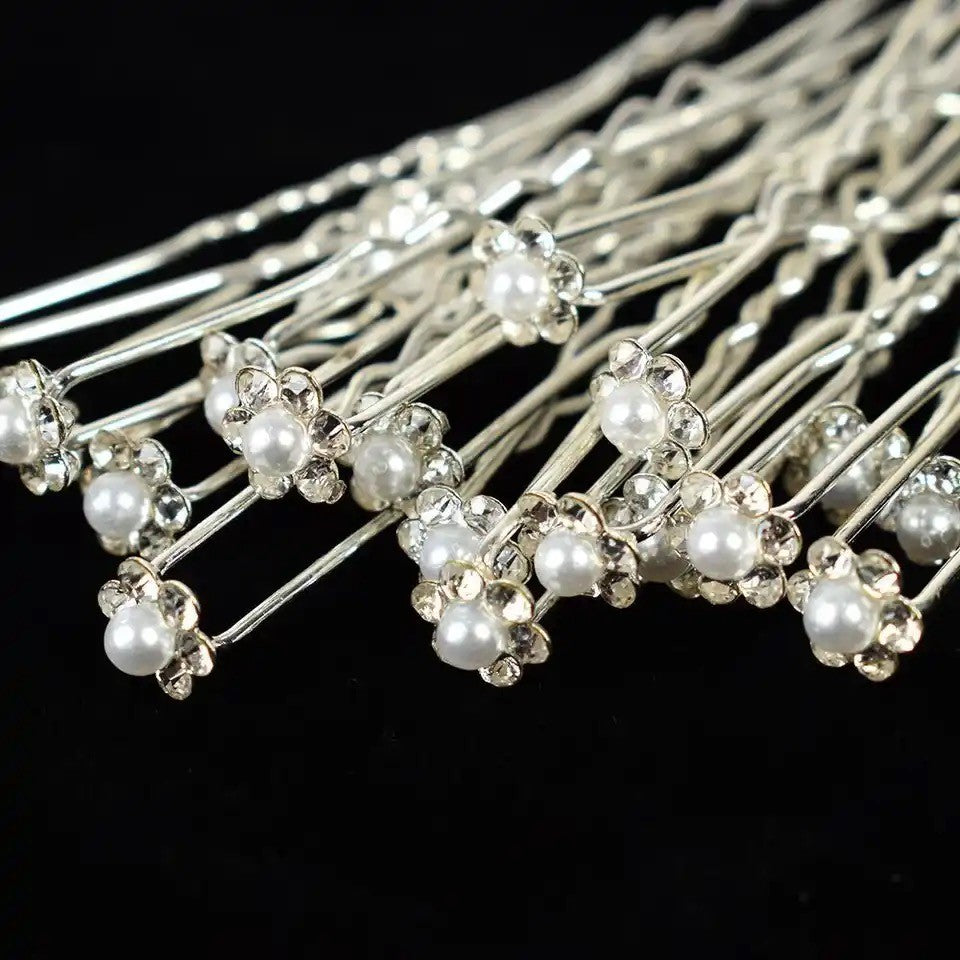 Clear Rhinestone Hair Pins