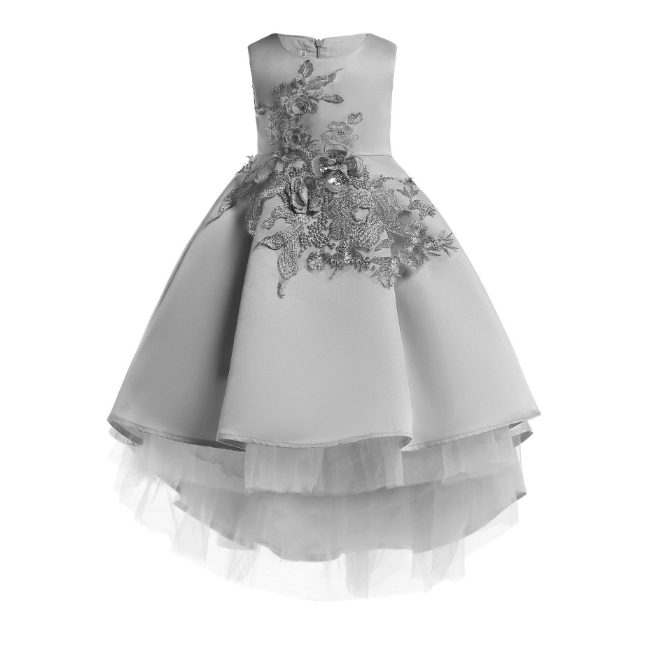 Blush Grey Flower Girls Occasionwear Fariya Designs